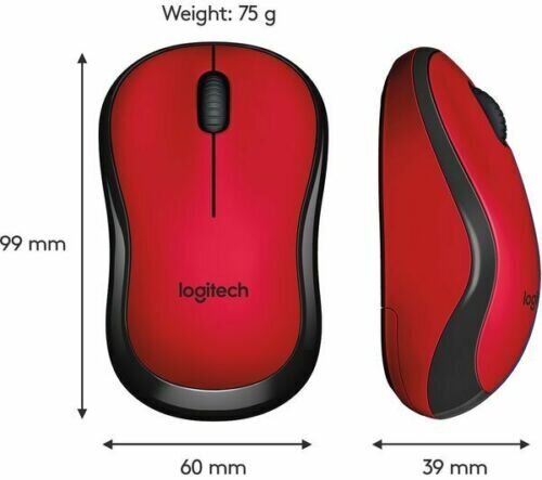 Logitech M220, sarkans цена и информация | Peles | 220.lv