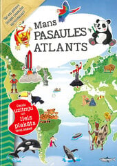 Mans pasaules atlants. Daudz uzlīmju un liels plakāts Tavai istabai цена и информация | Книжки - раскраски | 220.lv