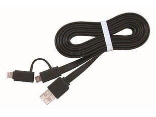 kabelis Gembird (USB - Lightning Apple 8 pin + micro USB M-M 1, 0 m melns) cena un informācija | Kabeļi un vadi | 220.lv