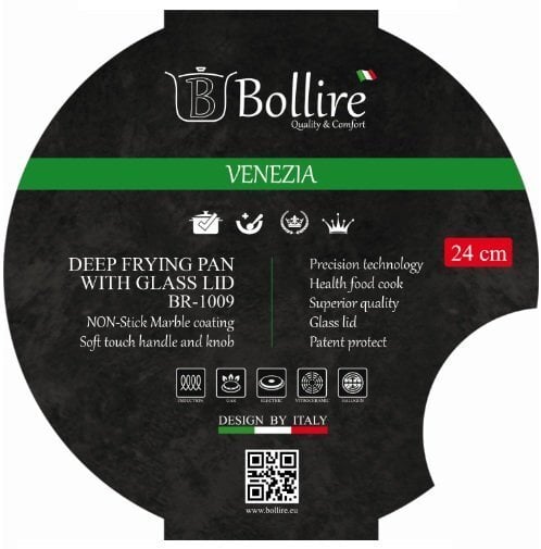 Bollire dziļa panna ar vāku VENEZIA Line, 24 cm cena un informācija | Pannas | 220.lv