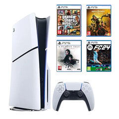 SONY PlayStation 5 Slim Blu-Ray + 4 spēles cena un informācija | Spēļu konsoles | 220.lv