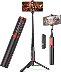 Selfie Stick Bluetooth, alumīnija Selfie Stick statīvs Mobilā tālruņa statīvs ar tālvadības aizvaru iPhone 14/13/12 Pro Max, Samsung, Huawei un citu mobilo tālruņu pašbildēm (sarkans) цена и информация | Держатели для телефонов | 220.lv