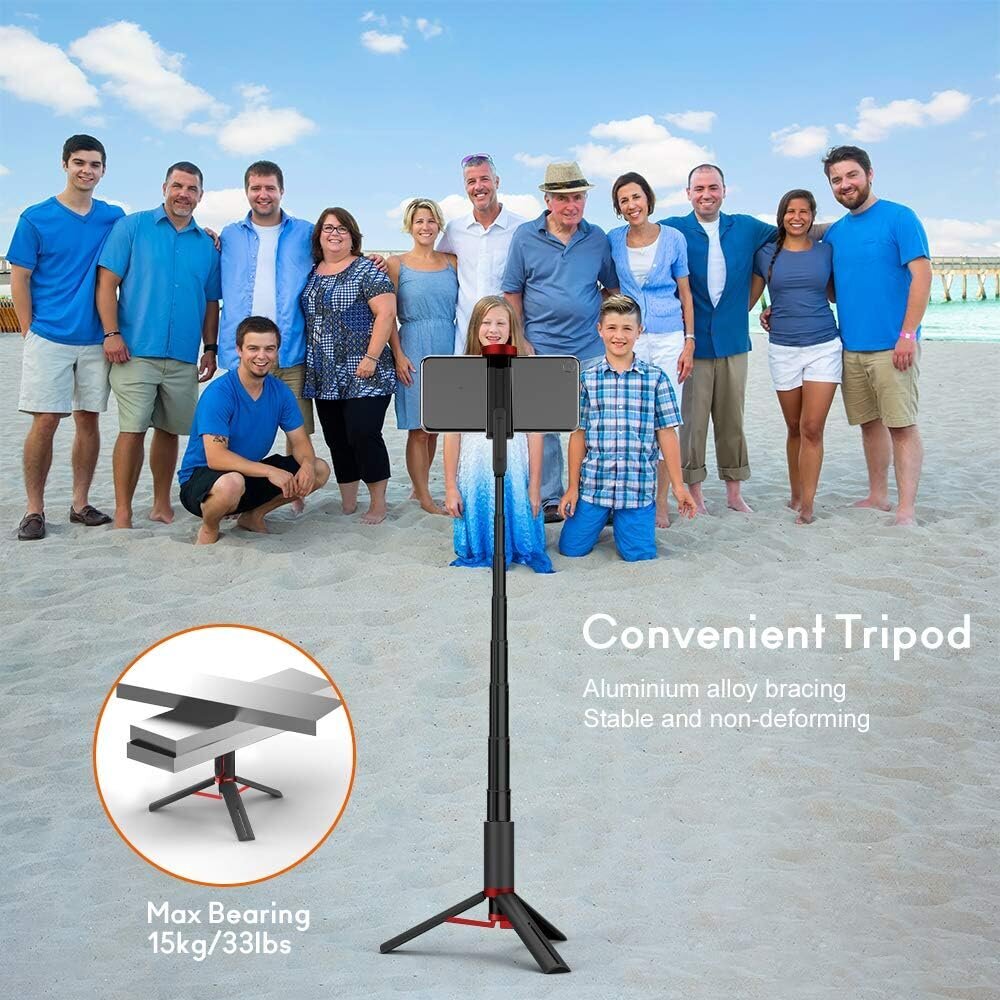 Selfie Stick Bluetooth, alumīnija Selfie Stick statīvs Mobilā tālruņa statīvs ar tālvadības aizvaru iPhone 14/13/12 Pro Max, Samsung, Huawei un citu mobilo tālruņu pašbildēm (sarkans) цена и информация | Auto turētāji | 220.lv