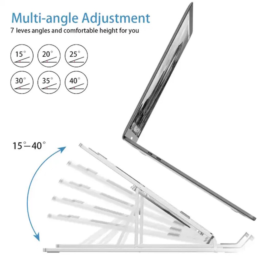 iLike STM1 Salokāms Metāla paliknis poratīvajam (10-17.3'') & Planšetdatoram Staīvs ar regulējamu leņķi Sudraba cena un informācija | Citi aksesuāri planšetēm un e-grāmatām | 220.lv
