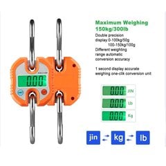 Digitālie celtņa svari bagāžas svari āķa svari virtuves svari portatīvie celtņa svari rūpnieciskie svari 150kg ar LCD displeju makšķerēšana medības āra - oranža cena un informācija | Virtuves svari | 220.lv