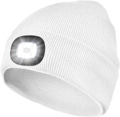 Mössa med LED lampa USB kāpnes, utomhusbelysning, adīta cepure ar regulējamu LED gaismu cena un informācija | LED lentes | 220.lv