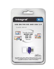 Integral flashdrive MICRO FUSION 16Гб USB3.0 цена и информация | USB накопители | 220.lv