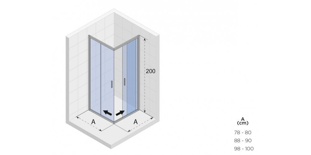 Dušas kabīne RIHO Hamar 90x90 cm cena un informācija | Dušas kabīnes | 220.lv