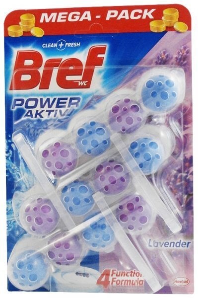 Wc Ziepes Bref Power Active Lavender, 3 X 50 G цена и информация | Tīrīšanas līdzekļi | 220.lv