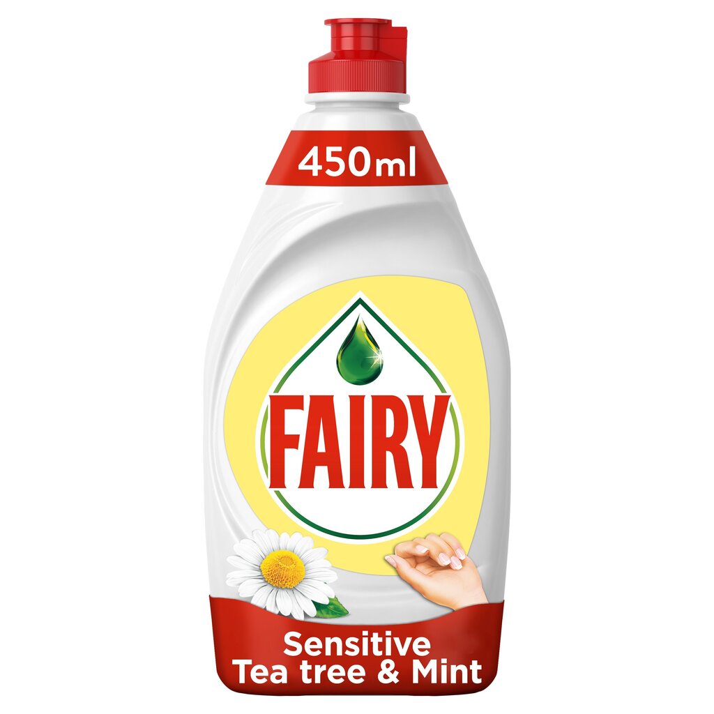 Trauku mazgāšanas līdzeklis FAIRY Tea Tree and Mint, 0,450 l cena un informācija | Trauku mazgāšanas līdzekļi | 220.lv