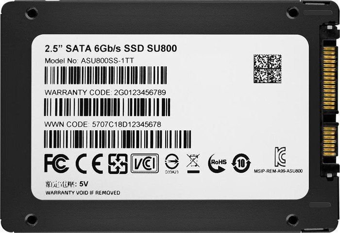 ADATA 1TB 2,5" SATA SSD Ultimate SU800 цена и информация | Iekšējie cietie diski (HDD, SSD, Hybrid) | 220.lv