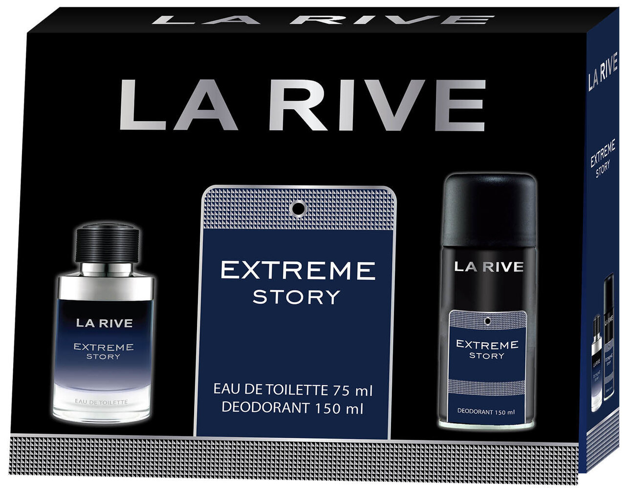 Komplekts La Rive Extreme Story: edt 75 ml + dezodorants 150 ml cena un informācija | Vīriešu smaržas | 220.lv