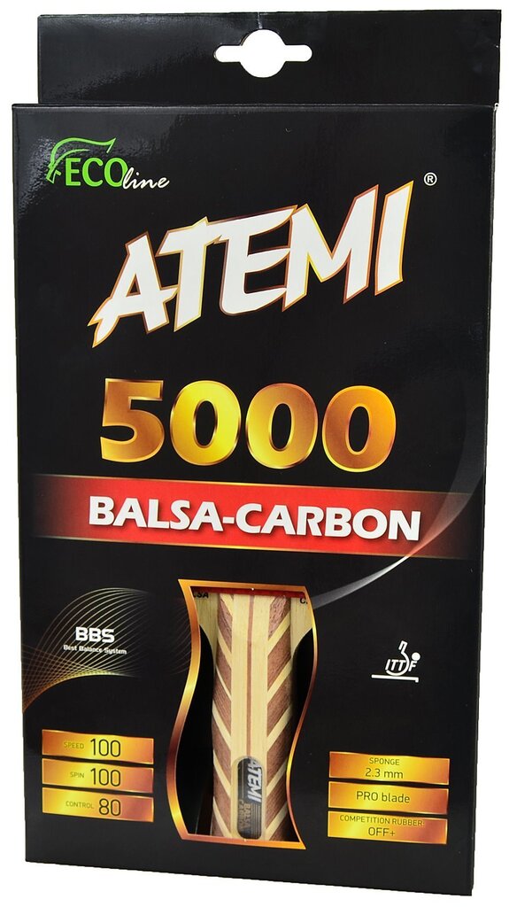 Galda tenisa rakete Atemi 5000 Balsa Carbon цена и информация | Galda tenisa raketes, somas un komplekti | 220.lv