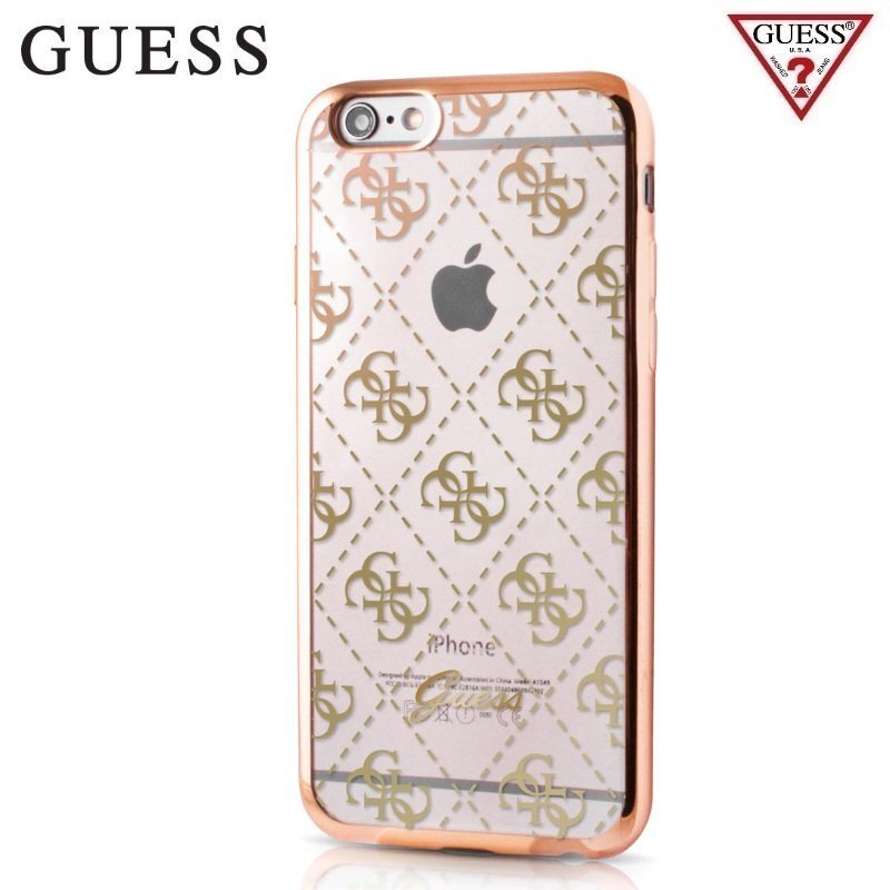 GUESS GUHCP6TR4GG 4G Dizaina īpaši plāns silikona aizmugures apvalks Apple iPhone 6 / 6S 4.7inch Zeltains цена и информация | Telefonu vāciņi, maciņi | 220.lv