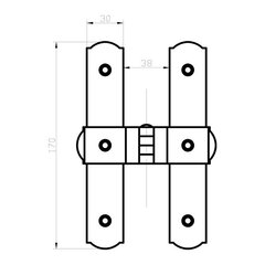 Eņģe, 170 x 98 mm cena un informācija | Durvju stopētāji un citi aksesuāri | 220.lv