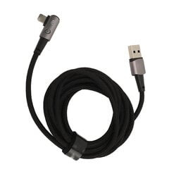 Iphone lādētāja vads 90 grādu 6,6 pēdas, viegli pievienojams 2,4 A ātrās uzlādes kabeļi Vads labā leņķa USB lādētāja kabelis pelēks цена и информация | Аксессуары для телефонов | 220.lv