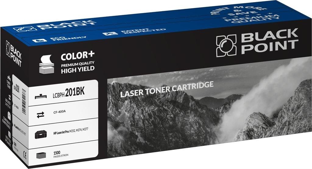 Toner Black Point LCBPH201BK | Black | 1500 pp. | HP CF400A цена и информация | Kārtridži lāzerprinteriem | 220.lv