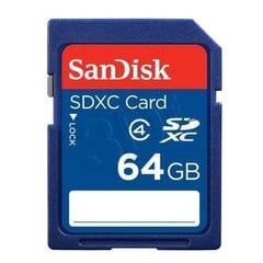 Sandisk 64GB SDXC memory card Class 4 цена и информация | Карты памяти для фотоаппаратов | 220.lv