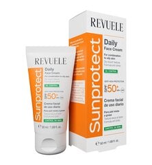 Saules aizsargkremes sejai spf 50+ Revuele Oil Control, 50 ml cena un informācija | Sejas krēmi | 220.lv