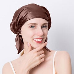 (One SizeCoffee) 100% dabīgs zīdkoka zīda nakts zīda cepure guļamcepure Pure Silk Hair Wrap guļampīpiņa sievietēm, meitene 19, mamma cena un informācija | Sieviešu cepures | 220.lv