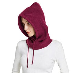 (Elastīga12 vīna sarkana) Sparsil unisex trikotāžas šalle ar kapuci Cepure ziemas sievietēm kašmira beanie pārsegs Sieviešu kakls un seja aizsargā Balaclava Skullies Vīrieši ar kapuci цена и информация | Женские шапки | 220.lv