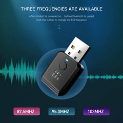 1/2 gab Auto Bluetooth 5.1 FM raidītājs uztvērējs brīvroku zvans Mini USB Power Auto komplekts Auto bezvadu audio automašīnas Fm radio cena un informācija | USB adapteri automašīnas oriģinālai skaņas sistēmai | 220.lv