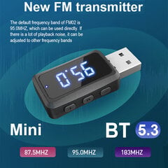 1/2 gab Auto Bluetooth 5.1 FM raidītājs uztvērējs brīvroku zvans Mini USB Power Auto komplekts Auto bezvadu audio automašīnas Fm radio cena un informācija | USB adapteri automašīnas oriģinālai skaņas sistēmai | 220.lv