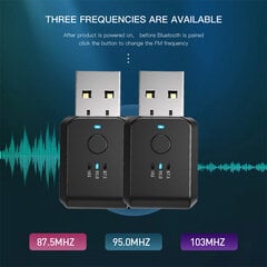 1/2 gab Auto Bluetooth 5.1 FM raidītājs uztvērējs brīvroku zvans Mini USB Power Auto komplekts Auto bezvadu audio automašīnas Fm radio cena un informācija | USB adapteri automašīnas oriģinālai skaņas sistēmai | 220.lv