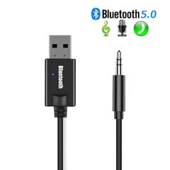 Mini 3,5 MM ligzda AUX Bluetooth uztvērējs automašīnas komplekts Audio MP3 mūzika USB barošanas adapteris bezvadu FM radio skaļrunim brīvroku ierīcei cena un informācija | USB adapteri automašīnas oriģinālai skaņas sistēmai | 220.lv