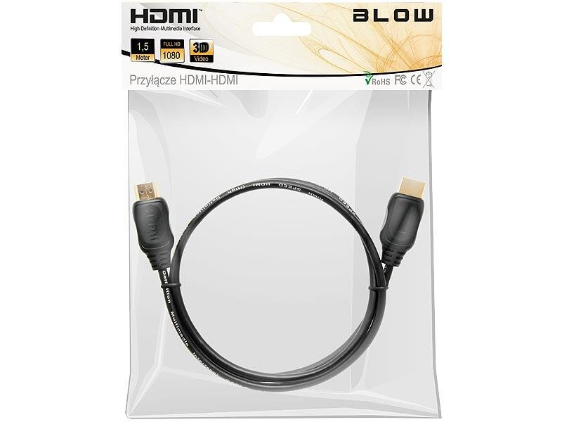 BLOW HDMI-HDMI 1,5m cena un informācija | Kabeļi un vadi | 220.lv