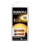 Baterijas dzirdes aparātam Duracell 13, 6 gab cena un informācija | Baterijas | 220.lv