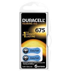 Duracell Duracell Dzirdes aparāta baterijas 675, 6 gab. cena un informācija | Baterijas | 220.lv