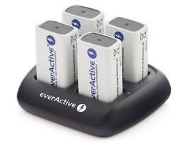 everActive автоматическое 4 х 9В зарядное устройство цена и информация | Зарядные устройства для элементов питания | 220.lv
