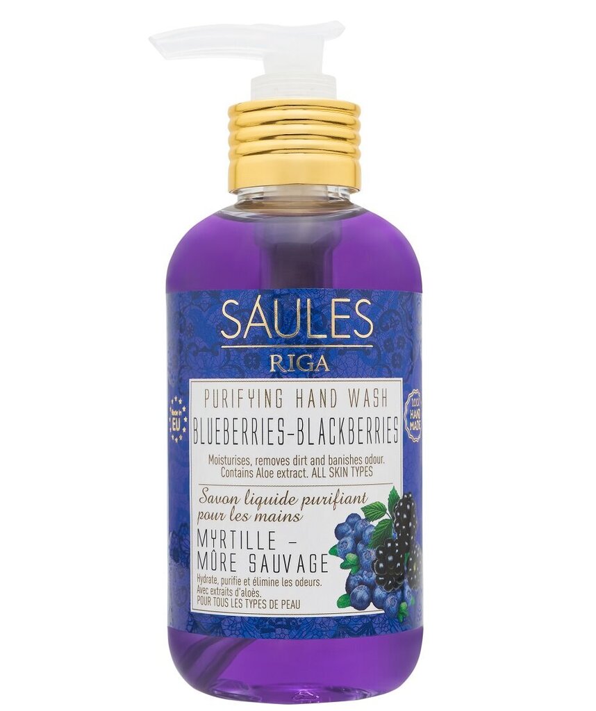 Šķidrās roku ziepes BLUEBERRIES-BLACKBERRIES, Saules Fabrika, 200 ml cena un informācija | Ziepes | 220.lv