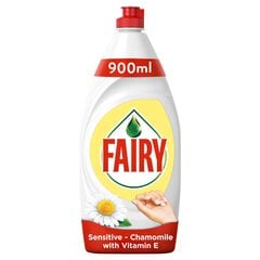 Trauku mazgāšanas līdzeklis Fairy Sensitive Chamomile & Vit E, 0.9 l цена и информация | Средства для мытья посуды | 220.lv