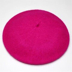 (Roze) Jauna mode vienkrāsaina silta vilna ziemas plāna vilna sievietēm meitene berete franču māksliniece Beanie cepure sievietei CL0053 цена и информация | Женские шапки | 220.lv