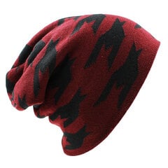 (HT039RED)Solid Design Skullies Bonnet Ziemas cepures Sievietēm Vīriešu Beanie Vīriešu Mākslīgās Kažokādas Siltas Baggy Trikotāžas Trikotāžas Ziemas cepures цена и информация | Женские шапки | 220.lv