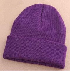 (54 līdz 64 cm Tumši violeta) Vienkrāsainas Vīriešu Sieviešu Vilnas Trikotāžas Beanie Cepures Cepurīte Ziemas Silta Mīksta Kokvilna Slēpošanas cepures Gorro Skull Adīta Cepurīte Vīriešu Cepures цена и информация | Женские шапки | 220.lv