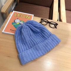 (One Size Sky Blue)Ziemas trikotāžas sieviešu cepures, slēdzenes Temperatūra, siltas unisex cepures, ādai draudzīgas, mīkstas, lielas galvas vilnas beanie apģērbu aksesuāri цена и информация | Женские шапки | 220.lv