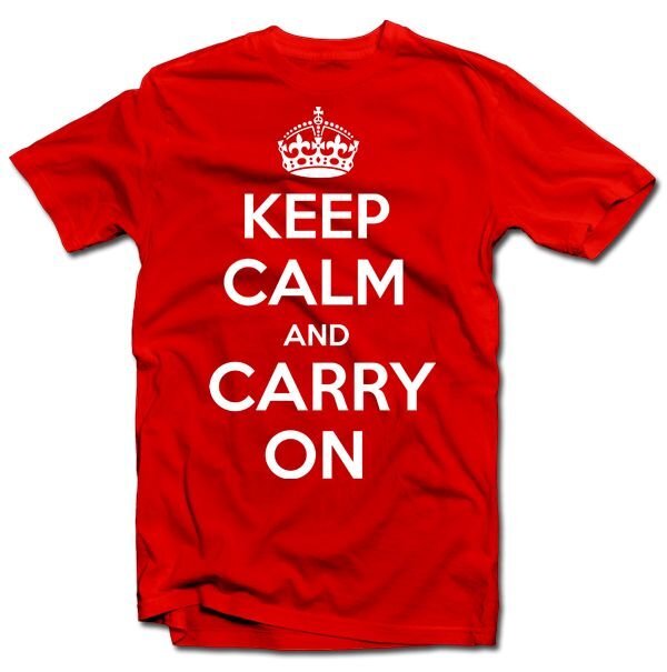 T- krekls "KEEP CALM AND CARRY ON" cena un informācija |  Oriģināli T-krekli | 220.lv