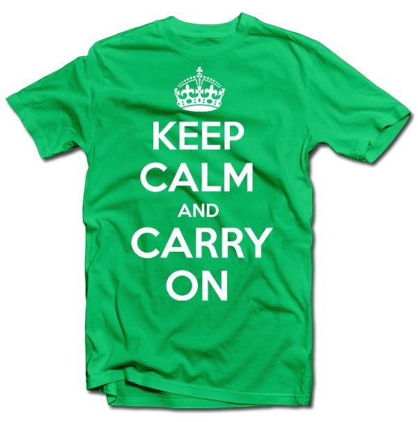 T- krekls "KEEP CALM AND CARRY ON" цена и информация |  Oriģināli T-krekli | 220.lv