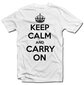 T- krekls "KEEP CALM AND CARRY ON" цена и информация |  Oriģināli T-krekli | 220.lv