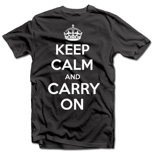 T- krekls "KEEP CALM AND CARRY ON" cena un informācija |  Oriģināli T-krekli | 220.lv