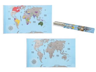Noskrāpējama ceļotāja karte (88 x 52cm) cena un informācija | Pasaules kartes | 220.lv