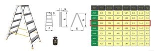 Бытовая двухсторонняя лестница EUROSTYL, 4 ступеней цена и информация | Стремянки | 220.lv