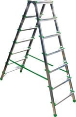 Бытовая лестница двухсторонняя, 7 ступеней цена и информация | Стремянки | 220.lv