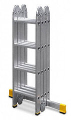 Алюминиевая лестница, 4x4 ступени цена и информация | Стремянки | 220.lv
