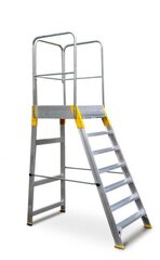 Алюминиевая рабочая лестница, 6 ступеней цена и информация | Стремянки | 220.lv