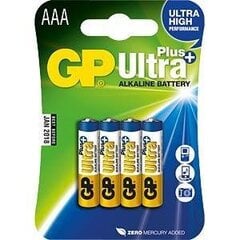 Alcaline battery GP Batteries 24AUP-U4 AAA | LR03 | 1.5V | ULTRA+ ALKALINE | bli цена и информация | Аккумуляторы для фотокамер | 220.lv