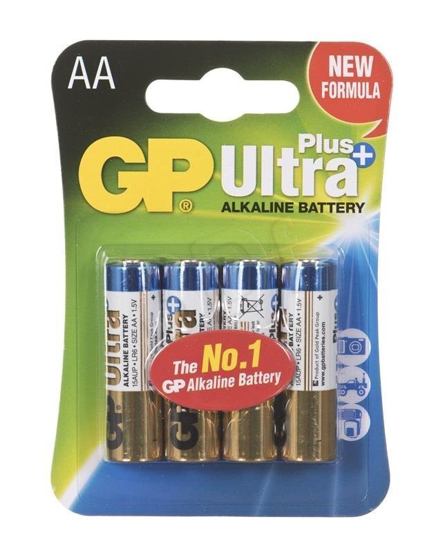 Alcaline battery GP Batteries 15AUP-U4 AA | LR6 | 1.5V | ULTRA+ ALKALINE | blist цена и информация | Akumulatori fotokamerām | 220.lv